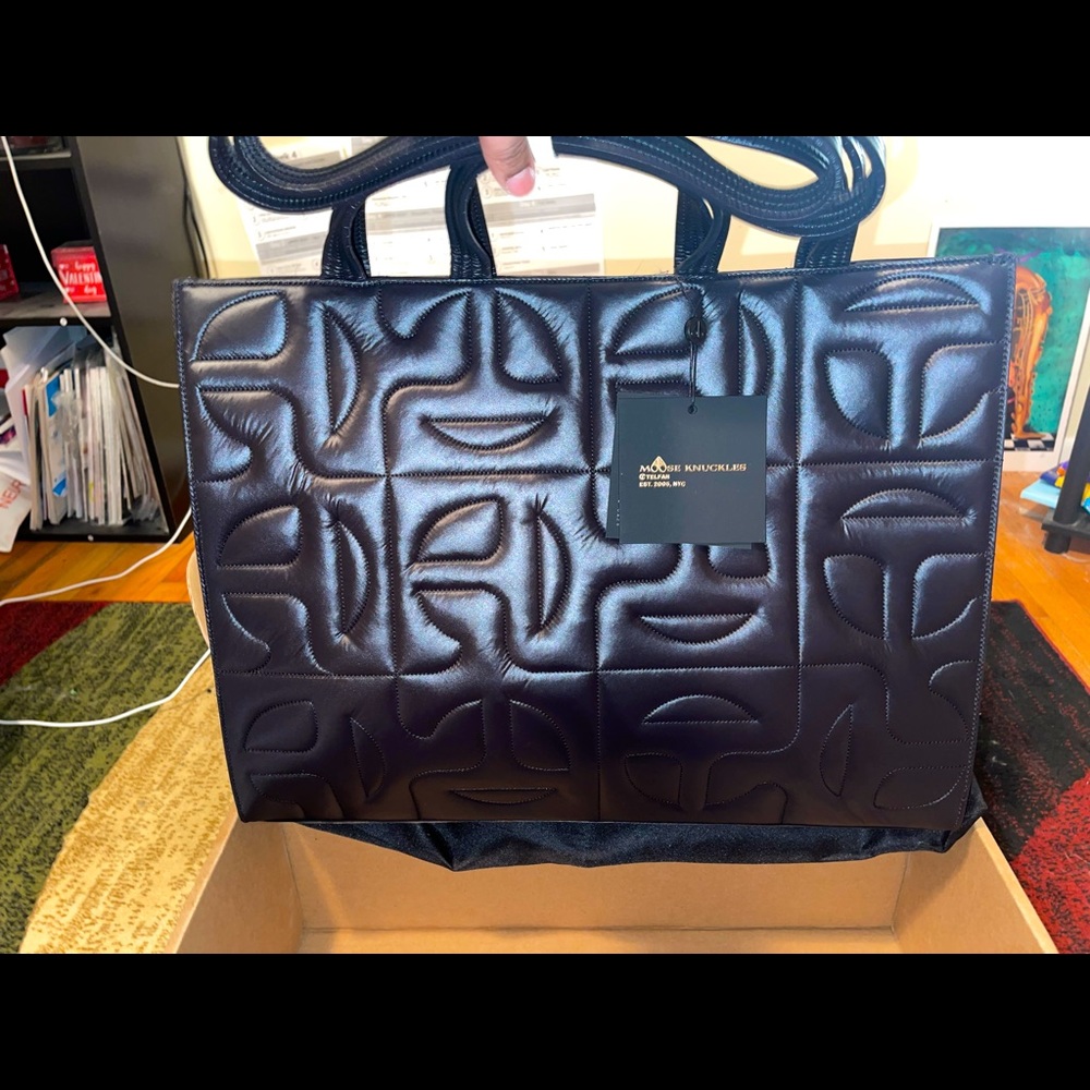 Moose Knuckles x Telfar Quilted Large Shopper - Color: Black